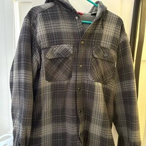 Men's Wolverine Black Plaid Hooded Jacket